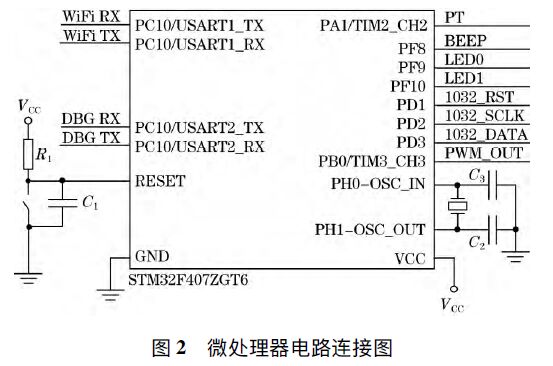 圖2 微處理器電路連接圖 浪涌保護器溫度控制系統的設計