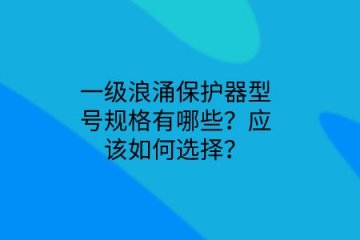 一級浪涌保護器型號規(guī)格有哪些？應該如何選擇？