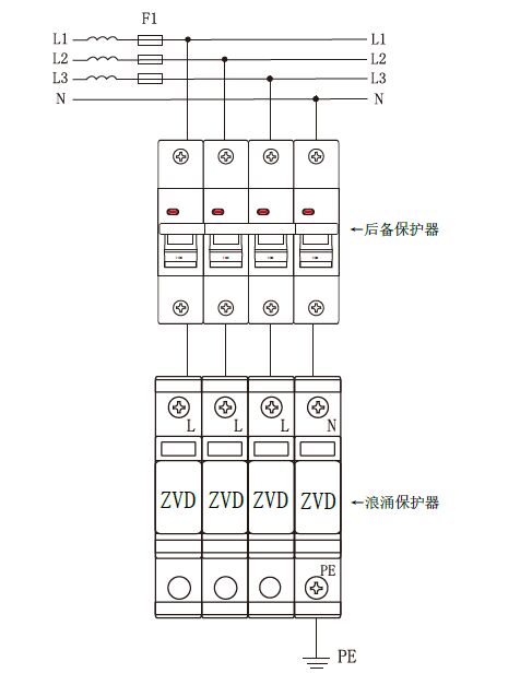 SPD后備保護器、浪涌專用SCB后備保護裝置怎么接線？